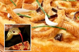 “Rợn tóc gáy” món pizza thịt rắn, ăn ngon như thịt gà 