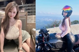 Hot girl xinh đẹp mặc như không thả dáng bên xe phân khối lớn