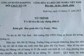 CSGT xin vật tư của DN cho trưởng công an huyện xây nhà