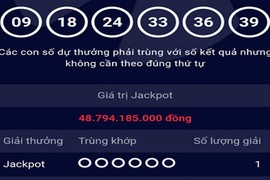 Đầu năm mới đã có người trúng số Vietlott gần 49 tỷ đồng