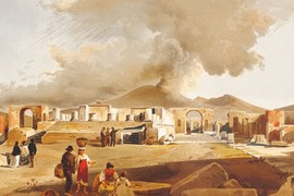 Tranh vẽ thành phố Pompeii trước khi bị núi lửa chôn vùi