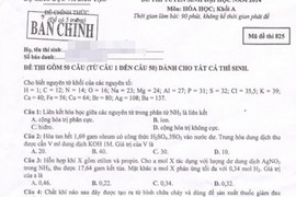 Gợi ý đáp án đề thi đại học môn Hóa khối A