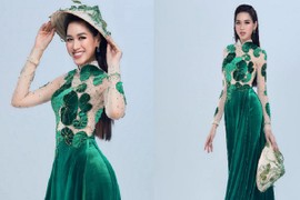 Đỗ Thị Hà gây sốt với “áo dài rau má” ở Miss World 2021