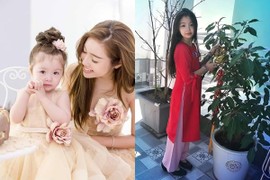 Con gái 7 tuổi của Elly Trần trổ mã, làm dáng như thiếu nữ