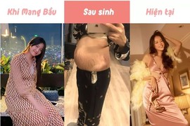 Trương Mỹ Nhân bầu giấu kín bưng, đẻ xong khoe bụng rạn hết hồn