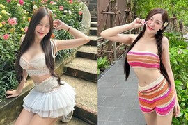 Hot girl xinh đẹp diện đồ trễ nải khoe vóc dáng quyến rũ