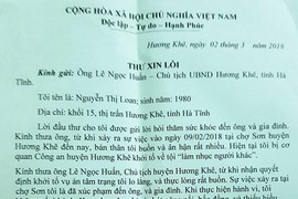 Nữ tiểu thương hắt tiết lợn gửi thư xin lỗi Chủ tịch huyện