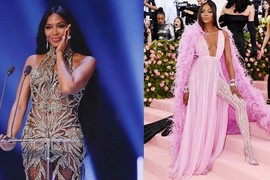 Gu thời trang nóng bỏng “đốt cháy” thảm đỏ của “báo đen” Naomi Campbell