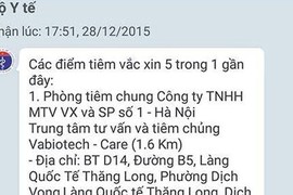 Bộ Y Tế triển khai tra cứu điểm tiêm vắcxin gần nhất qua dịch vụ OTT