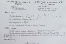 Đề thi và lời giải môn Toán thi vào lớp 10 tại Hà Nội