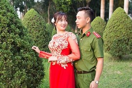 Ảnh cưới lãng mạn của chàng cảnh sát Yên Bái đa tài