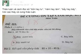 Thầy cô tranh cãi cách đọc số trong bài toán lớp 1