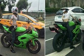 Nữ biker bí ẩn quyết không lộ mặt khiến fan bị kích thích