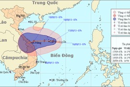 Bão số 8 hướng vào miền Trung