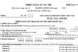 Thi THPT quốc gia: Hướng dẫn ghi phiếu đăng ký dự thi