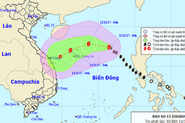 Bão số 13 mạnh cấp 10-12, diễn biến rất phức tạp