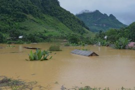 Ngôi làng bị ngập sâu tới mái nhà ở Điện Biên