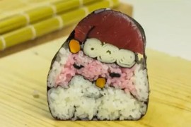 Cách cuộn sushi hình ông già Noel ngộ nghĩnh