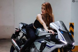 Hotgirl Việt so dáng cùng siêu môtô “hàng khủng” Yamaha R1M