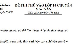 Đáp án, đề thi thử môn Văn vào lớp 10 THPT Chuyên HN-Amsterdam