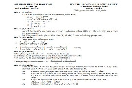 Đáp án, đề thi Toán vào lớp 10 công lập TP HCM 2014