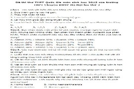 Đề thi thử THPT quốc gia môn Sinh chuyên ĐHSP HN năm 2015 