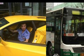 Chùm ảnh tài xế xe buýt lái siêu xe Lamborghini đi làm