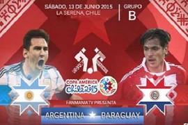 Lịch thi đấu bóng đá Copa America hôm nay, rạng sáng 14/6/2015