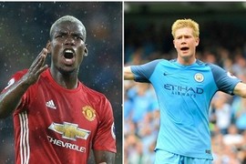 Đối đầu “khủng” tuyến giữa của trận derby MU và Man City