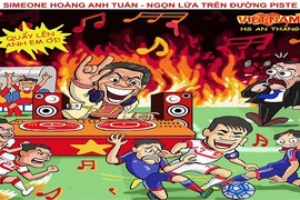 Tranh biếm họa U19 Việt Nam: Nhạc trưởng Simeone Hoàng Anh Tuấn