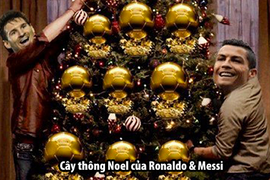 Ảnh chế bóng đá: Cây thông Noel "dát vàng" của Cristiano Ronaldo