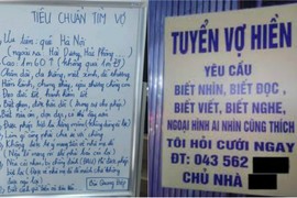 Tiêu chuẩn tuyển vợ có "1-0-2" khiến các chị em kinh hãi