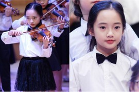 “Tiểu Châu Tấn” thể hiện thần thái khi trình diễn violin “cực phê“