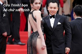 "Khoe thân" ở LHP Cannes, Ngọc Trinh trở thành tâm điểm chế ảnh của CĐM