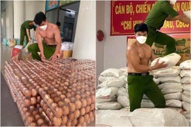 Cởi trần vác gạo lộ body, dàn công an khiến dân mạng "điêu đứng"