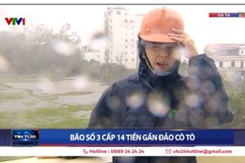 Nữ phóng viên VTV dũng cảm tác nghiệp giữa siêu bão Yagi