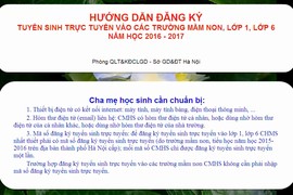 Hướng dẫn đăng ký tuyển sinh đầu cấp qua mạng ở Hà Nội