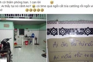 Bảng nội quy phòng trọ "bá đạo" của 3 nam sinh Bình Dương