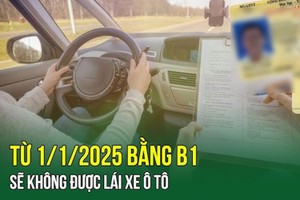 Giấy phép lái xe B1 không được lái ôtô từ sau 1/1/2025