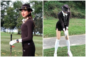 Khoe ảnh trên sân Golf, Huyền My khoe chân dài "siêu thực"