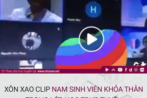 Xôn xao clip đôi sinh viên “diễn cảnh nóng” khi học online