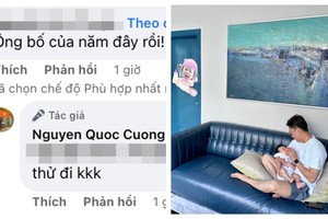 Cường Đô La cho con uống sữa cực chuyên nghiệp