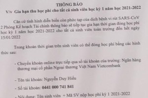 Sinh viên thông đồng với người ngoài lừa tiền học phí của bố mẹ