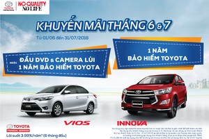 Toyota VN khuyến mại lớn cho khách hàng mua xe Vios, Innova tháng 6&7