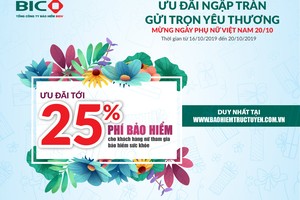 BIC giảm tới 25% phí bảo hiểm sức khỏe nhân ngày Phụ nữ Việt Nam