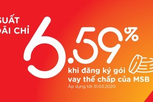 Vay thế chấp lãi suất ưu đãi chỉ 6.59% tại MSB