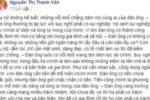 Phi Thanh Vân: "Phụ nữ cần công dung ngôn hạnh, đàn ông cần tiền"