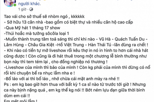 Vũ Hà ẩn ý "đá xéo" đàn em cùng tên vì bệnh "nổ"