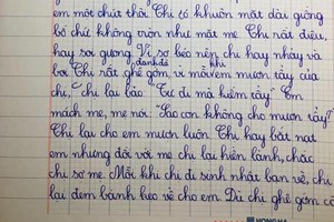 Bài văn tả chị gái của học sinh lớp 2 khiến dân mạng "rơi nước mắt"