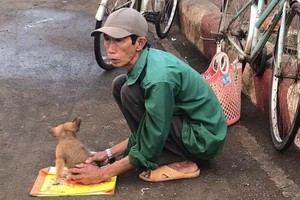 Xót xa hình ảnh 'lão Hạc thời nay' đem cún con đi bán ngày giáp Tết